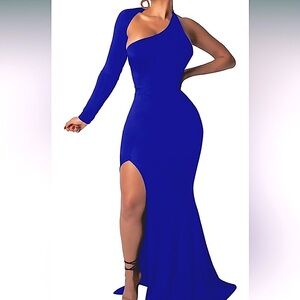 Blue One Shoulder Dress